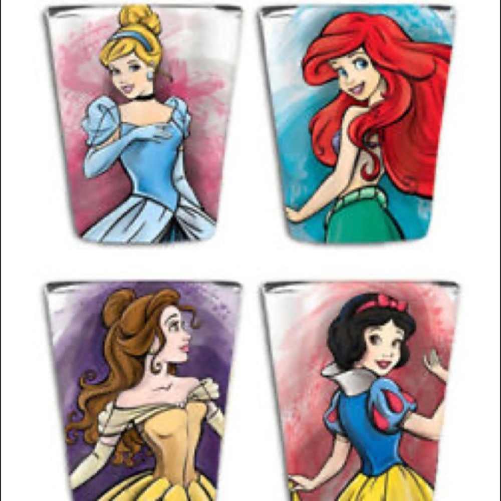 DISNEY PRINCESS SHOT GLASSWARE SET